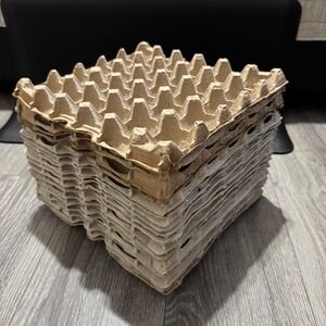 Bulk 30 Count Pulp Fiber Egg Flats Trays Natural Brown Paper Stackable 18 Pack